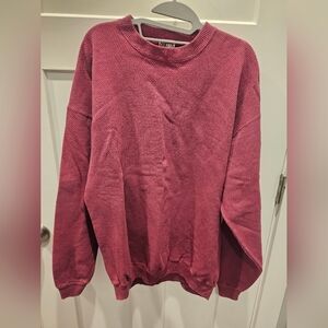 Vintage Oneita Color Wear Made in USA Textured Crewneck Sweatshirt Large Berry